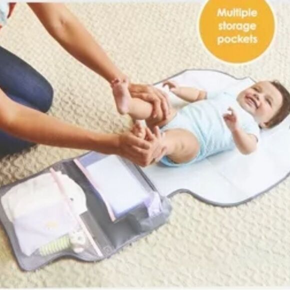 Safefit Travel Diaper Changer In Light Gray And Pink New Without Tags - Picture 1 of 11